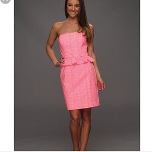 Lilly Pulitzer Strapless Peplum Dress